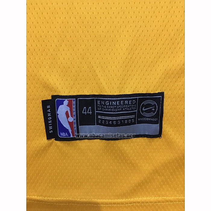 Camiseta Golden State Warriors Stephen Curry NO 30 Hardwood Classics Amarillo